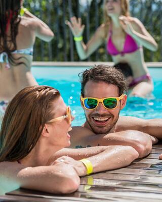 couple in pool