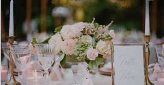 table setting and floral display for a napa wedding reception