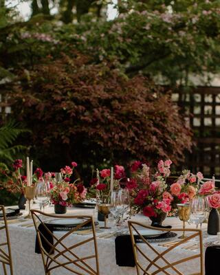 wedding table in the grove
