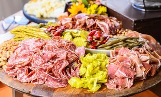 cured meats and pickled pepperoncini's for build your own sandwiches