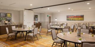 Table set up for a corporate meeting event