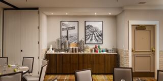 Meeting room's fully stocked coffee and tea bar