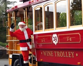 Santa on Napa Trolly