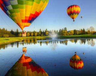 Hot air balloons in Napa