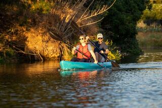 Couple in a kayak on the Napa River