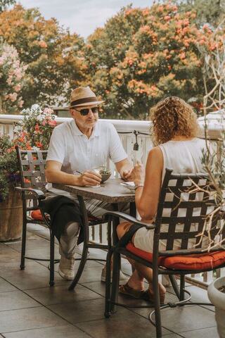 Couple on the patio at the Grill