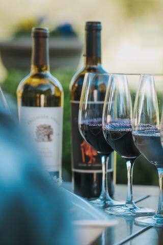 Wine Bottles on displayed a table