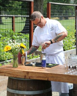 Chef Patrick Prager in the Garden