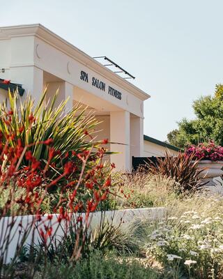 Spa Building Among Plants and Flowers at Silverado Resort in Napa Valley