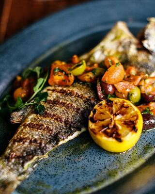 Plated Fish Entrée at a Napa Restaurant