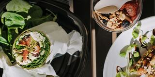 Healthy Wrap, Parfait, and Avocado Toast from a Café