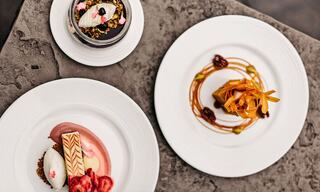 Three Plated Desserts at a Napa Restaurant