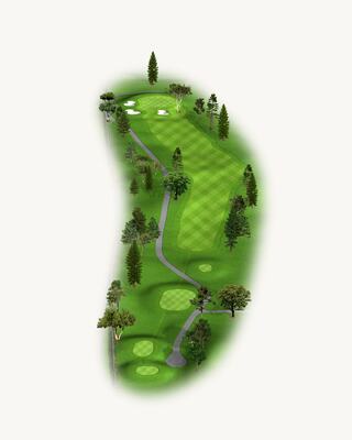 Illustration of Hole 3 on the North Course at Silverado Resort