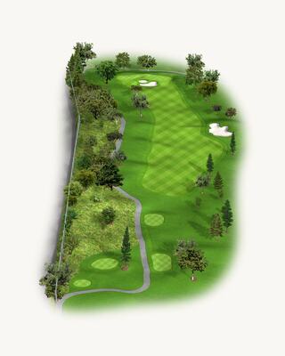 Illustration of Hole 4 on the North Course at Silverado Resort