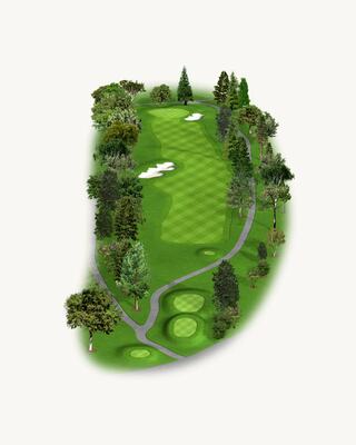 Illustration of Hole 6 on the North Course at Silverado Resort