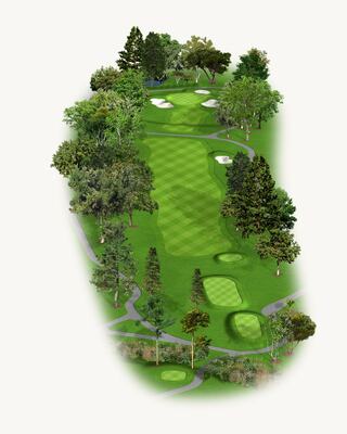 Illustration of Hole 10 on the North Course at Silverado Resort