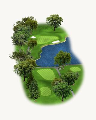 Illustration of Hole 11 on the North Course at Silverado Resort
