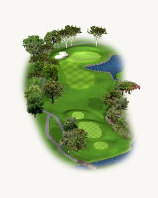 Illustration of Hole 15 on the North Course at Silverado Resort