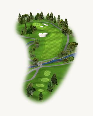 Illustration of Hole 17 on the North Course at Silverado Resort