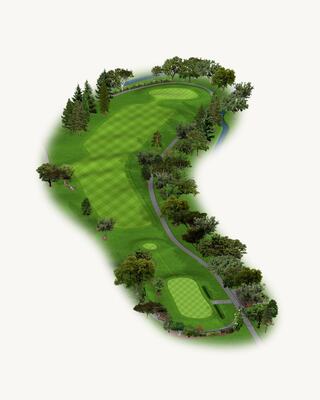 Illustration of Hole 10 on the South Course at Silverado Resort