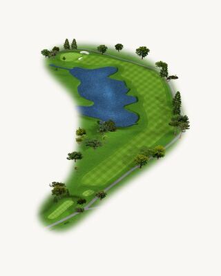 Illustration of Hole 11 on the South Course at Silverado Resort