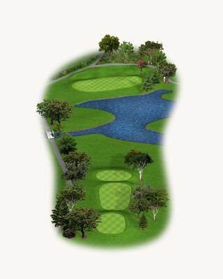 Illustration of Hole 15 on the South Course at Silverado Resort