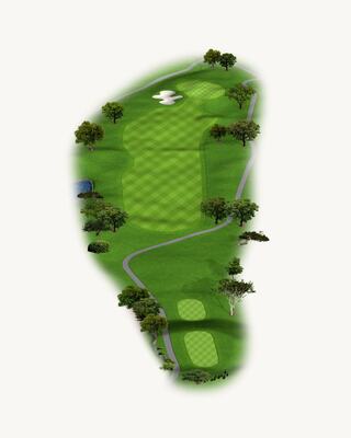 Illustration of Hole 16 on the South Course at Silverado Resort