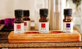 Aromatherapy Essential Oils on Display at a Spa Boutique in Napa