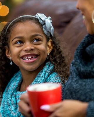 Parent and child at Silverado Resort holiday event