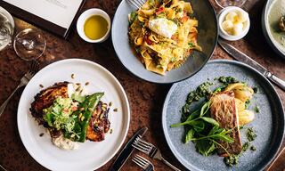 Plated Food at a Napa Restaurant Grill