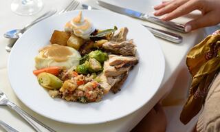 Table setting with plated dish